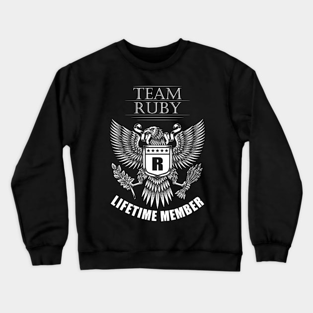 Ruby Crewneck Sweatshirt by Ban Guns Not Books- Typography fullcolor
